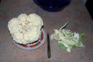 Cauliflower trimmed