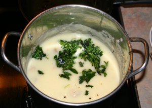Greens are added