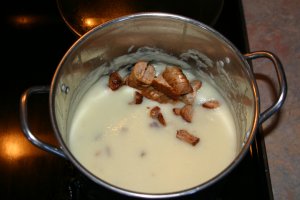 Sausage and bacon added
