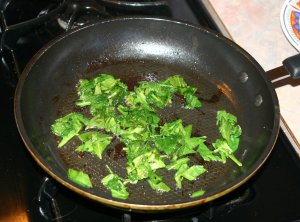 Saute the greens