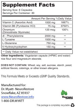 NeuroTonin Nutrition Facts