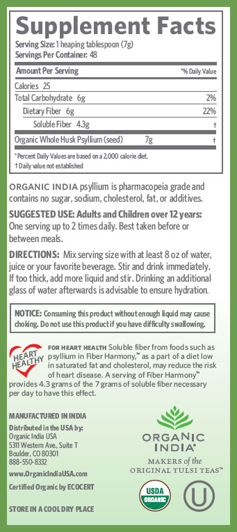 Organic India Nutritional Facts